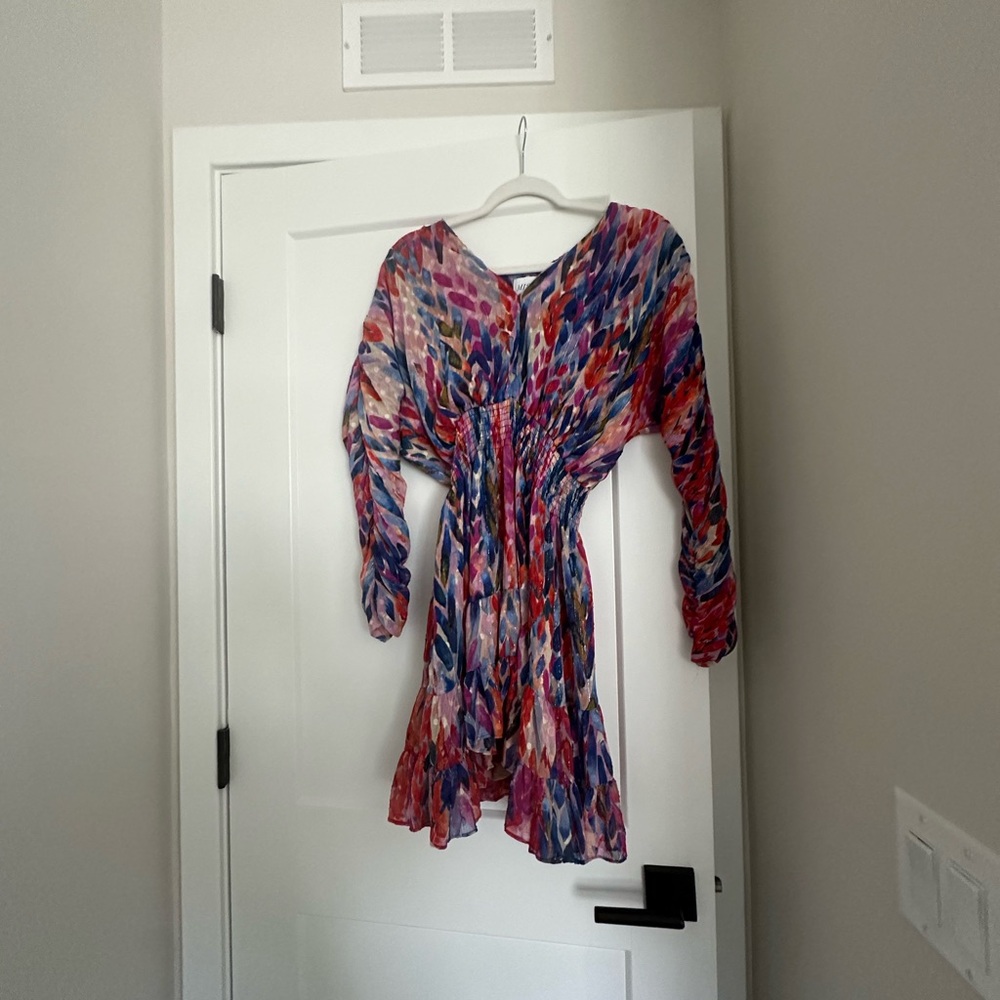 Misa Los Angeles Painterly Abstract Mini Dress